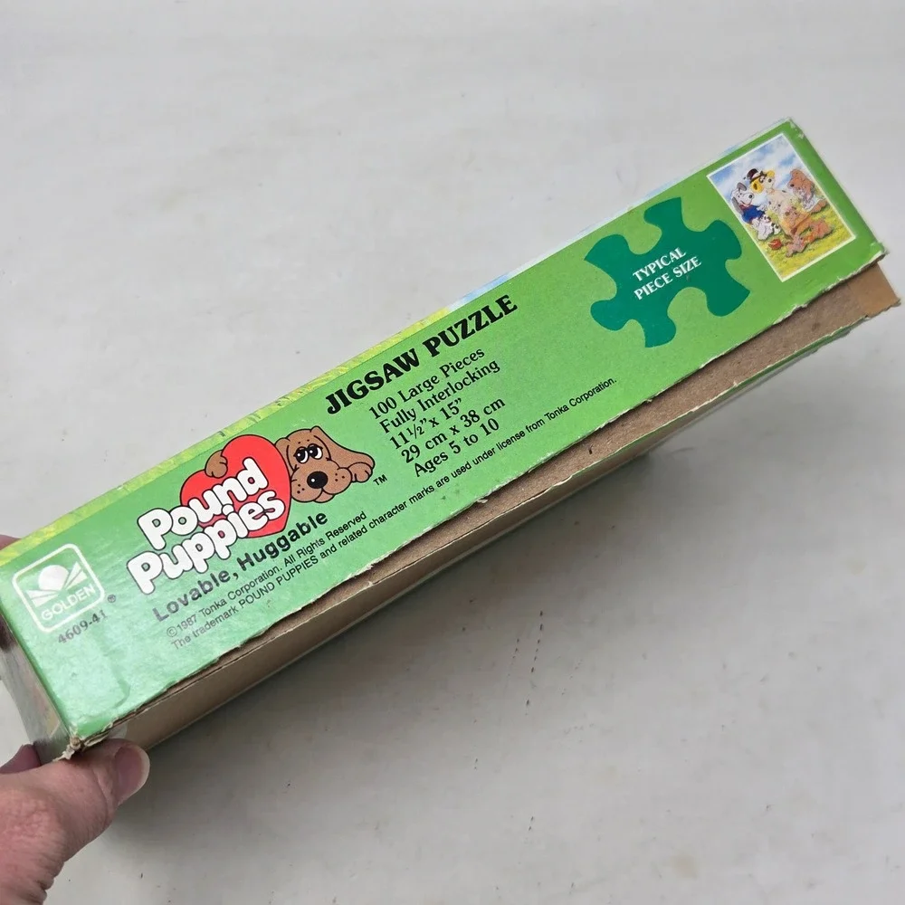 Vintage 1987 Pound Puppies Jigsaw Puzzle 100 Piece Golden Tonka 4609-41 Dogs 80s